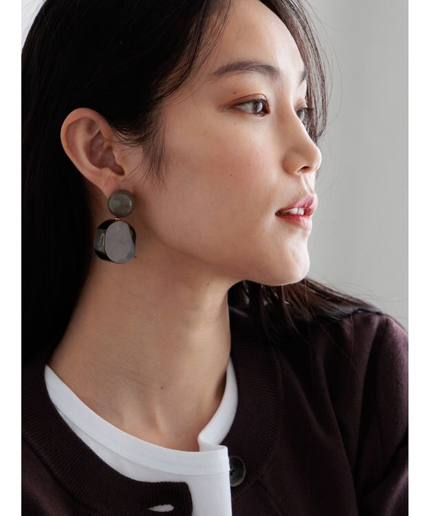 Te chichi オーバルモチーフピアス《2026 SUMMER LOOK item》 グレー