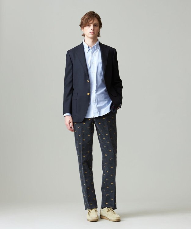 J.PRESS MEN エンブロイダリーストレッチコーデュロイパンツ グレー系