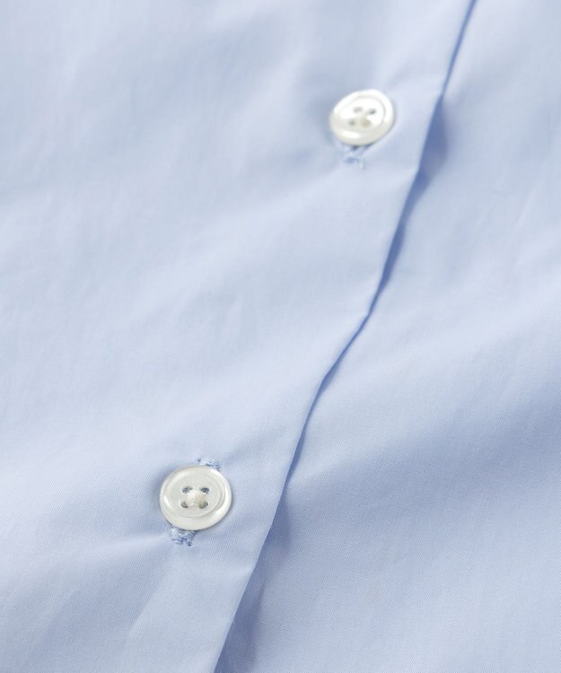 UNFILO 【抗菌防臭】イージーケア クロップド シャツ スカイブルー