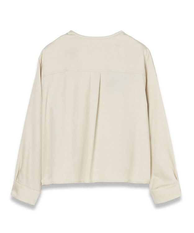 JOSEPH ソフトビスコーステーラリング　ノーカラーシャツ Quail