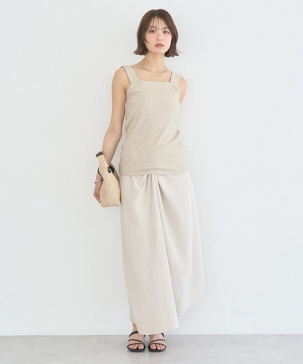 earth music&ecology チェーンリブラメカットタンクトップ Beige