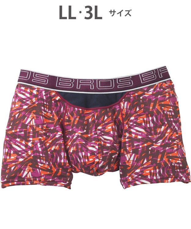 WACOAL MEN ボクサーパンツ 風が通ってムレ軽減。 ダブルエアスルータイプ 吸汗速乾 前閉じ GT3910 /ブロス バイ ワコールメン ワイン