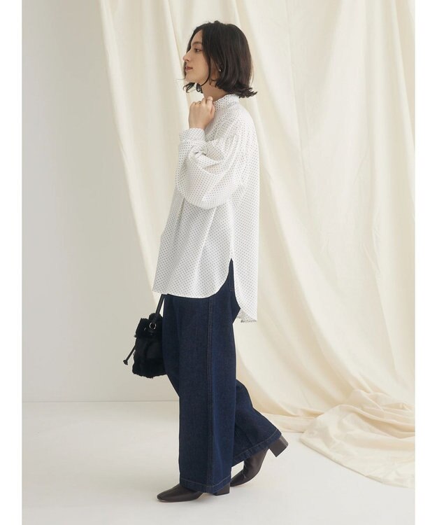 CRAFT STANDARD BOUTIQUE ピコフリルドットブラウス White