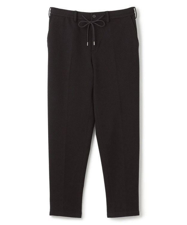 JOSEPH HOMME 新型【オリジナル素材/シワになりにくい/ウエストゴム仕様】ライトタックジャージー ドロスト付テーパードパンツ / PEGG CONVERTIBLE ブラック系