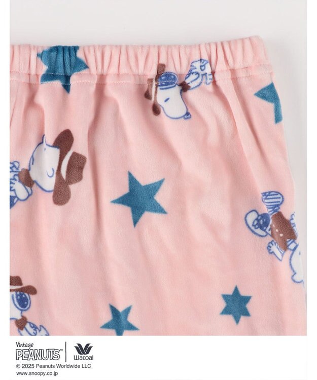 WACOAL ワコール_リラックス＆スリープ パジャマ フリース素材(本体) あったか 長袖 長ズボン PEANUTS スヌーピー レディース FDW463 /ワコール ピンク