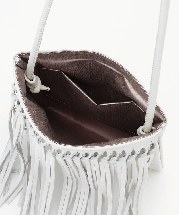 23区 NOMADIS DANCE フリンジ ポシェット ライトグレー系