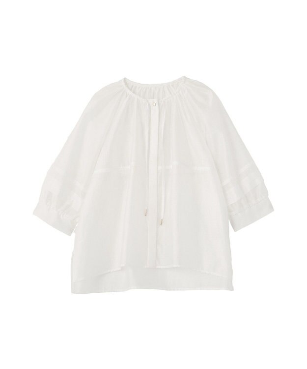 YECCA VECCA タックスリーブシアーシャツ Off White