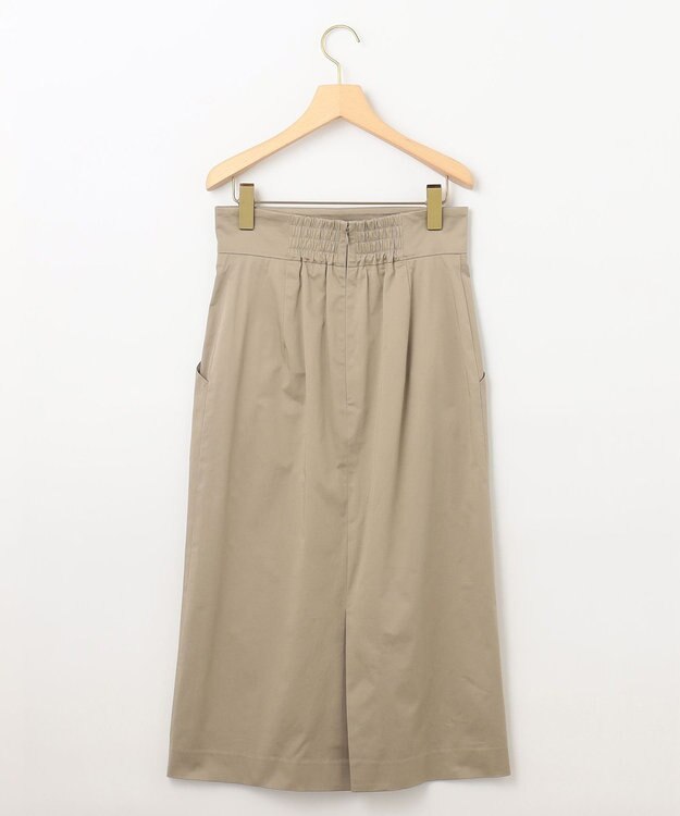 組曲 【WEB限定】サテンストレッチ Iラインスカート モカベージュ系