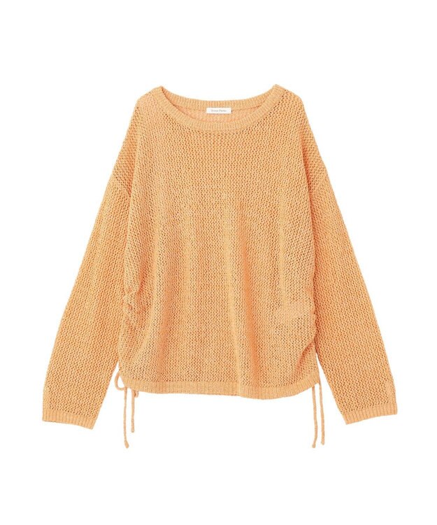 Green Parks サイドシャーリング透かし編みニットプルオーハ Orange
