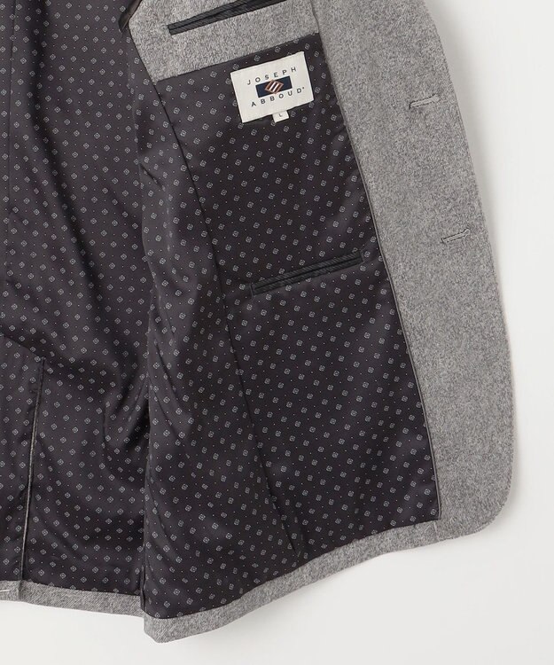 JOSEPH ABBOUD 【キングサイズ・軽量】ブロックベロア ストレッチ ジャケット ライトグレー系