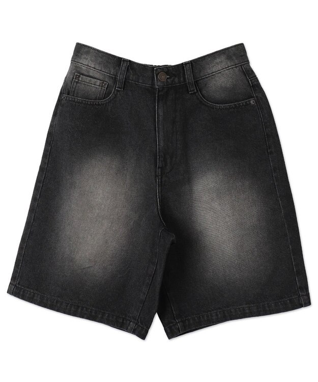 WEGO ヴィンテージウォッシュデニムハーフパンツ ブラック