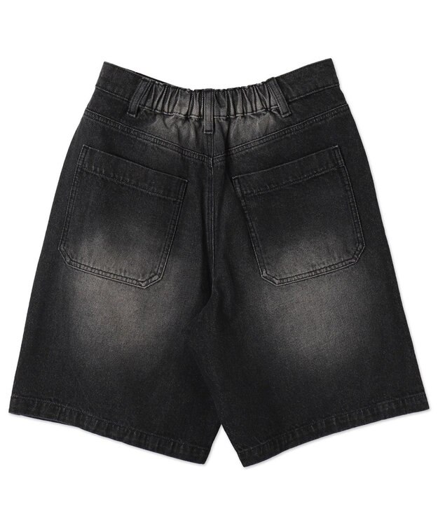 WEGO ヴィンテージウォッシュデニムハーフパンツ ブラック