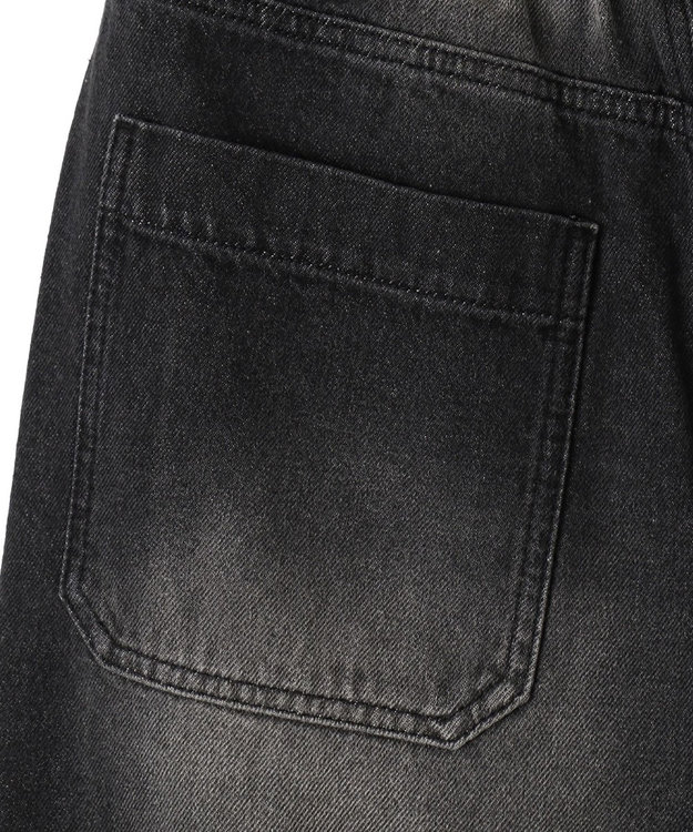 WEGO ヴィンテージウォッシュデニムハーフパンツ ブラック