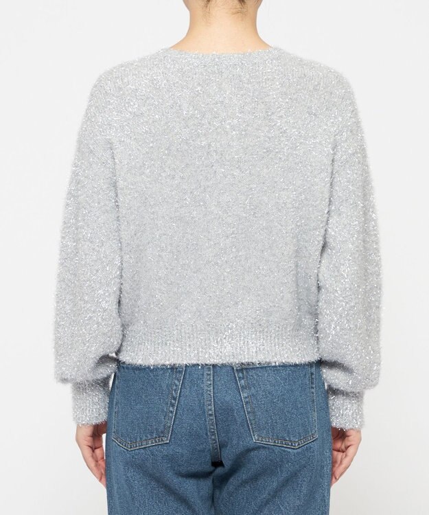 uncrave ラメ シャギー ニット カーディガン（uncrave STANDARD） シルバー×ライトグレー