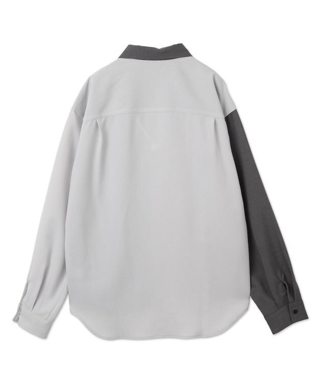 WEGO 【しわになりにくい】ドライポリカラーブロックシャツ（LS） ダークグレー