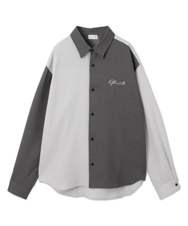 WEGO 【しわになりにくい】ドライポリカラーブロックシャツ（LS） ダークグレー