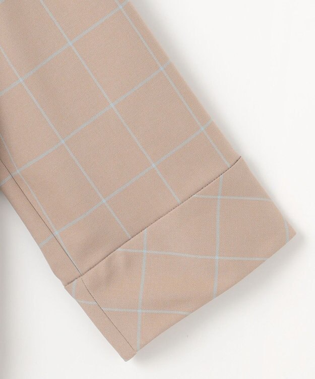 自由区 L 【洗える】ウィンドウペーンチェック ワンピース ベージュ系