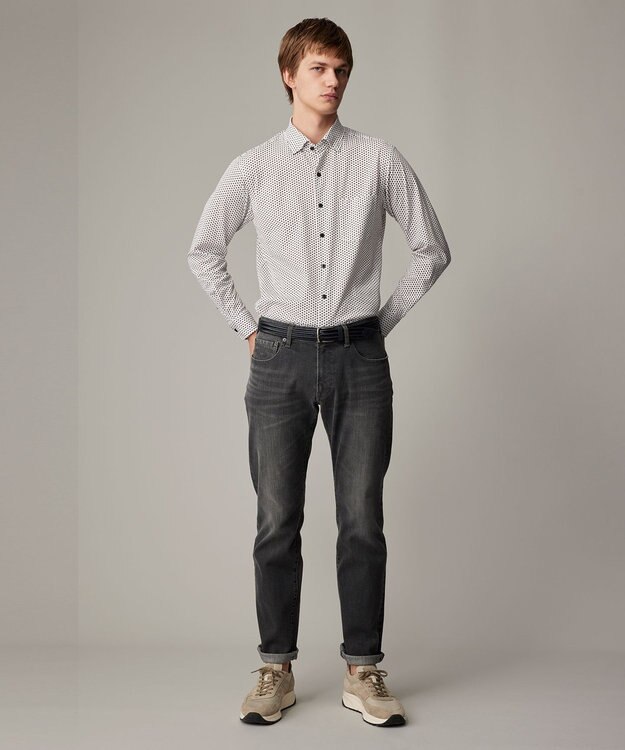 JOSEPH ABBOUD 【キングサイズ・25SS・洗える】コンパクトジャージープリント シャツ ワイン系5