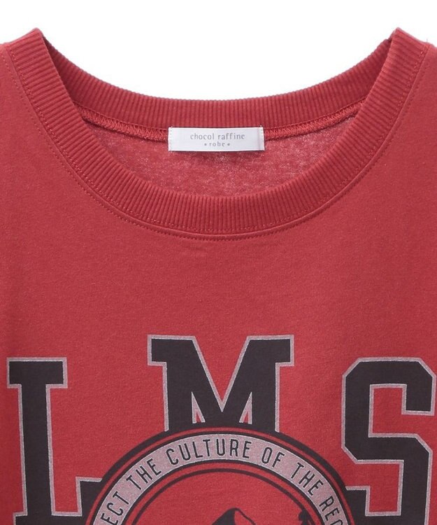 Green Parks ドッキングフレアスリーブロゴチュニック Red