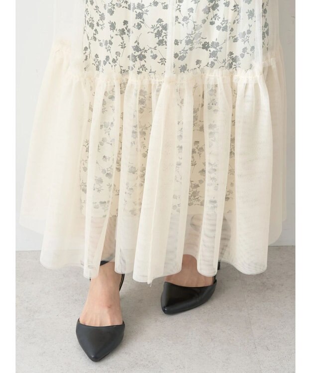 earth music&ecology Ｍｕｌｔｉｗａｙチュールスカート Flower