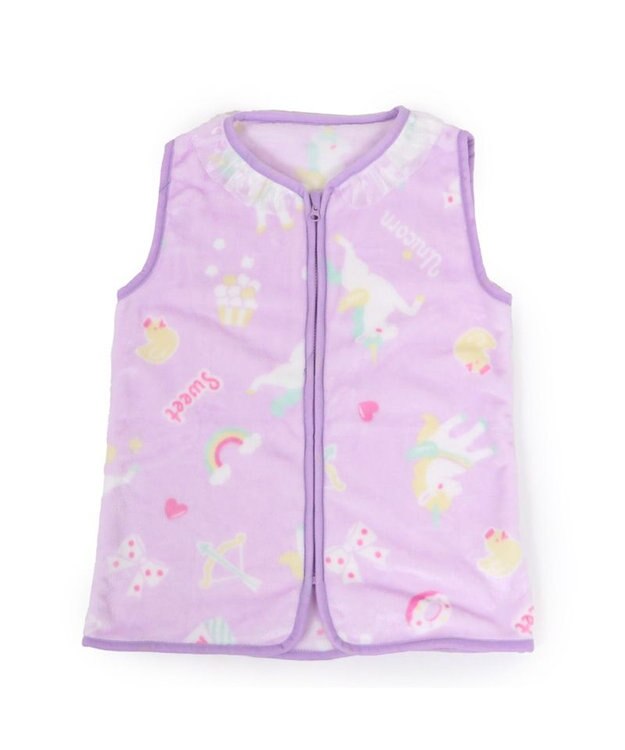 Mother garden マザーガーデン ユニコーン ふわふわ キッズ スリーパー 《ポップ柄》 M/L サイズ あったかベスト -