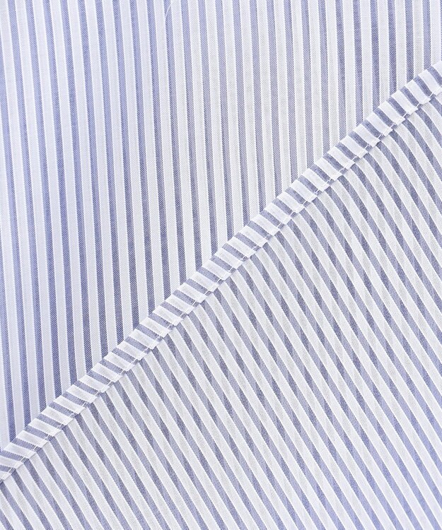 ANY シアーストライプシャツ オフ×ブルー