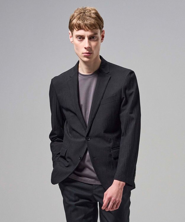 JOSEPH HOMME 新色追加【セットアップ対応】トリコサッカーストレッチ　 ジャケット ブラック系