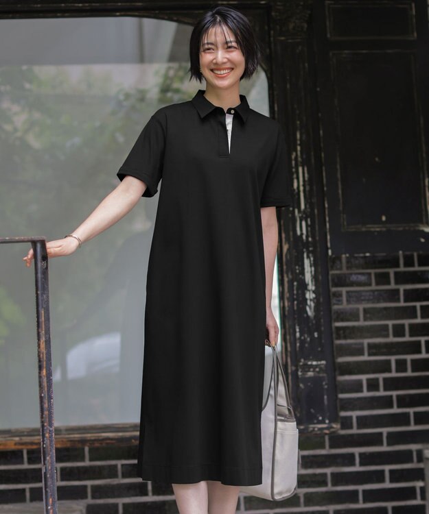 J.PRESS LADIES 【WEB限定】コットンスムース ポロワンピース