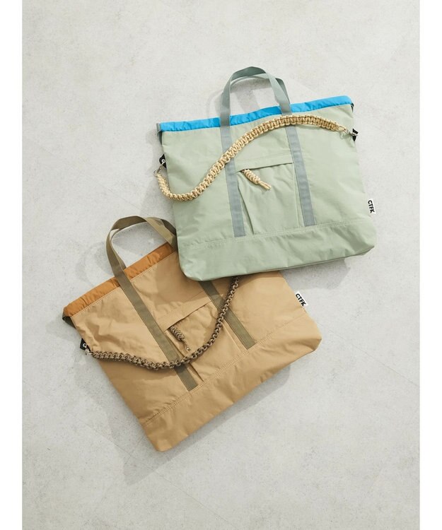 Green Parks ■ＣＯＮＴＲＯＬ　ＦＲＥＡＫ　ナイロン３ＷＡＹスクエアトート Beige