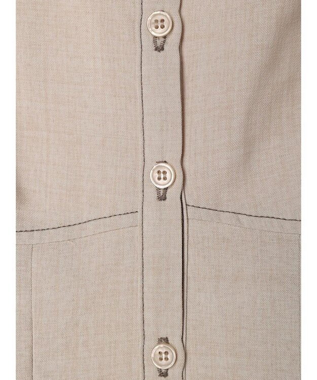 earth music&ecology 袖ドロストシャツワンピース Beige