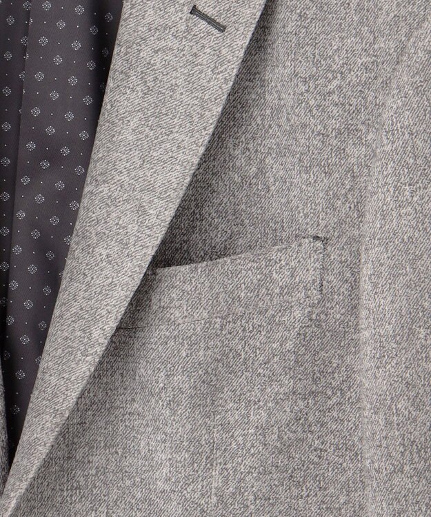 JOSEPH ABBOUD 【キングサイズ・軽量】ブロックベロア ストレッチ ジャケット ライトグレー系