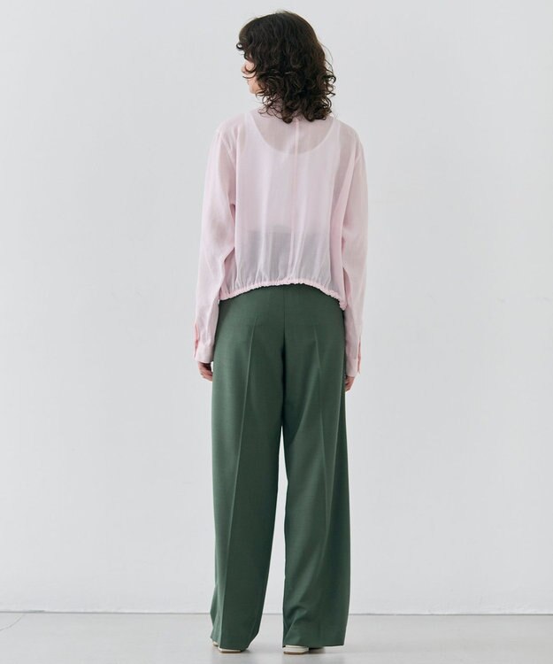 BEIGE， 【GISELe 6月号掲載】OREGANO / サマーウールタックワイドパンツ Olive