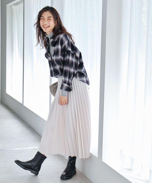 ANY オンブレーチェックシャツ ブラックチェック