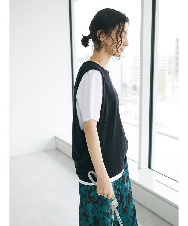 CRAFT STANDARD BOUTIQUE ＳＥＴ　カットプルオーバー＋ニットベスト Black