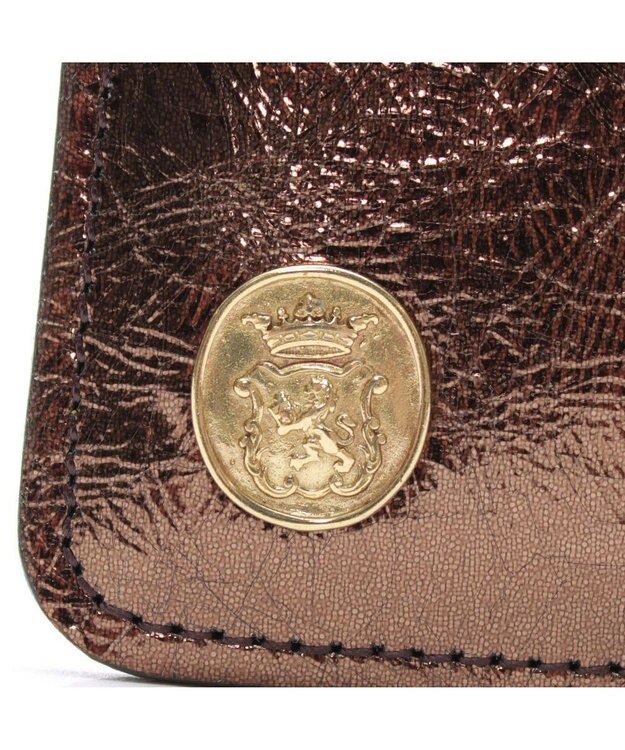 A.D.M.J. 【牛革】イタリアンレザークラックメタルスリムウォレット ブロンズ