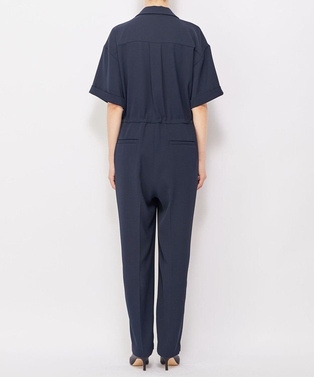 uncrave 【uncrave WHITE】ドレーピーツイル オールインワン ネイビー