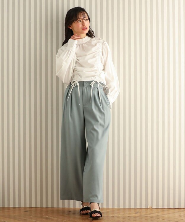 Green Parks ・ＡＮＤＳＥＡＲＣＨ　ドロストリボンブラウス Off White