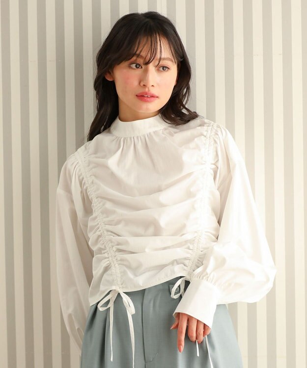 Green Parks ・ＡＮＤＳＥＡＲＣＨ　ドロストリボンブラウス Off White