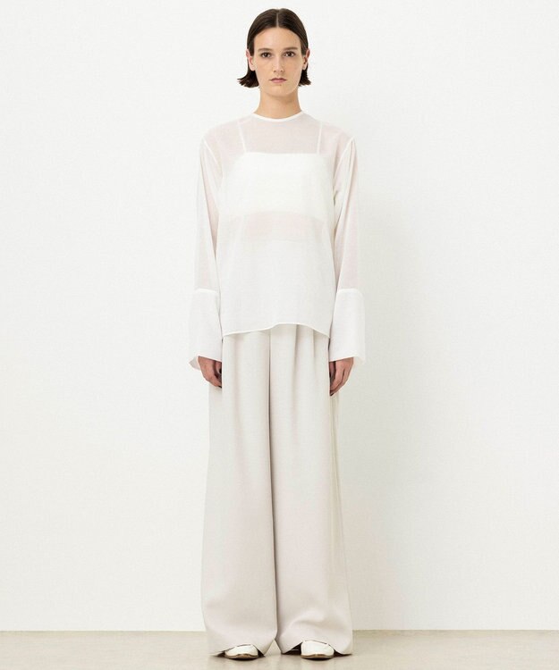 NAVE 【ReNAVE・洗える】シアーボイル ブラウス ホワイト系