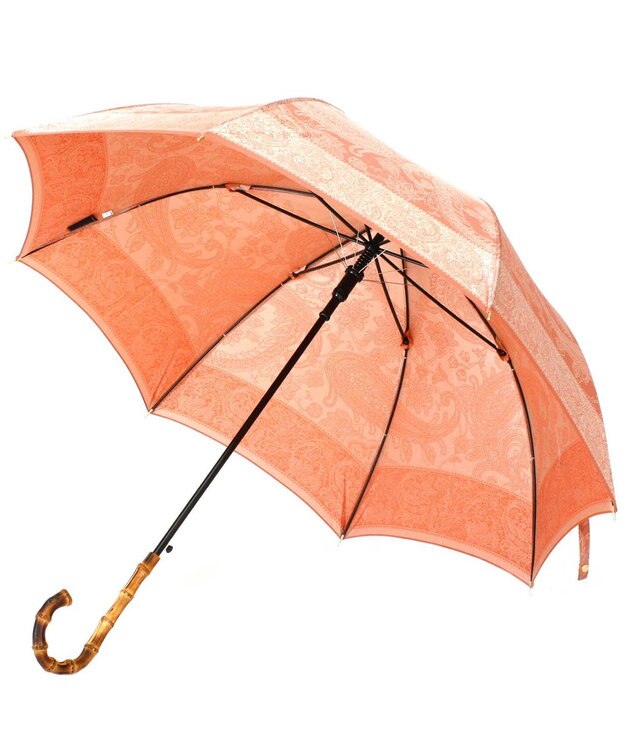 槇田商店 Kirie ペイズリー ビンテージアプリコット 長傘 オレンジ