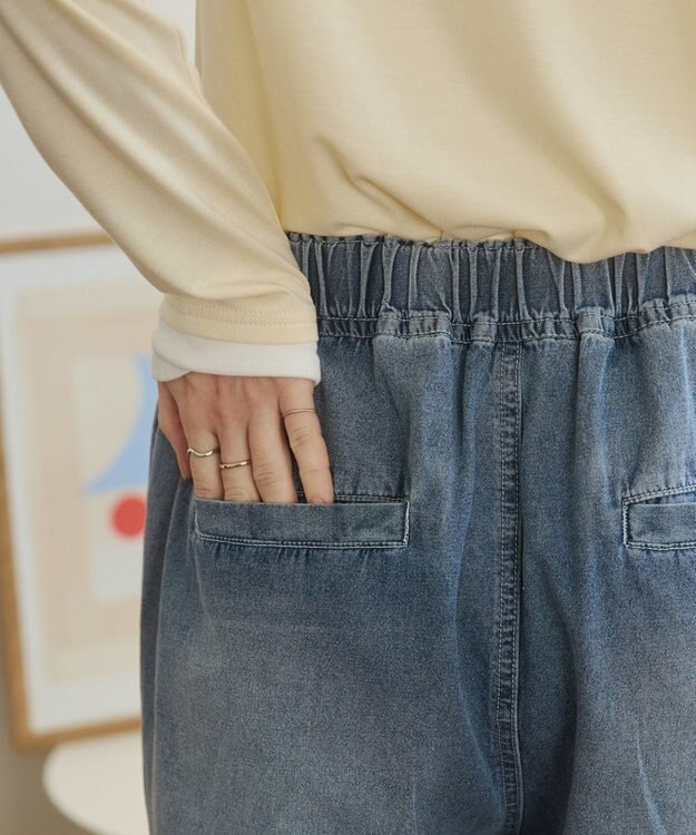 WEGO 【ANGIE VINTAGE】デニムイージーパンツ ブルー