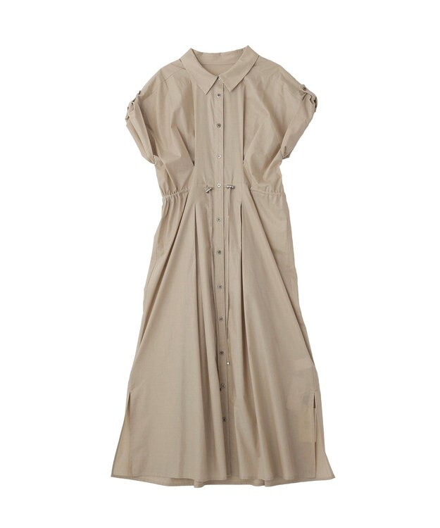 YECCA VECCA 【ORGABITS】タックシャツワンピース Beige