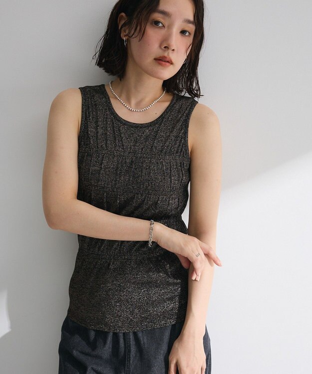 Green Parks ・Ｐｅｔｉｔ　Ｆｌｅｕｒ　シャーリングラメタンクトップ Gold