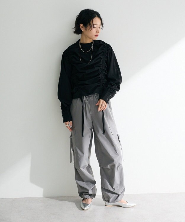 Green Parks ・ＡＮＤＳＥＡＲＣＨ　ドロストリボンブラウス Black