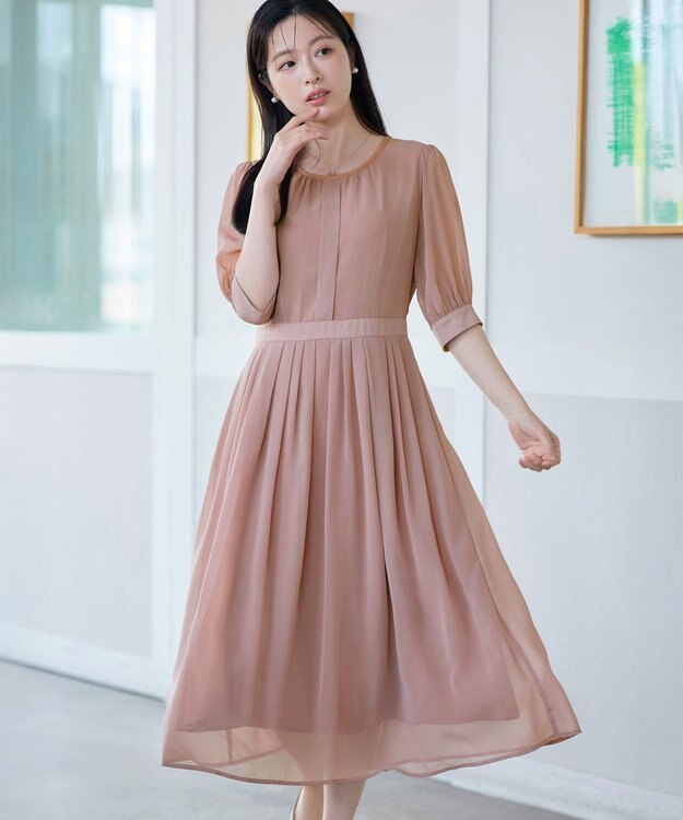 Tiaclasse 【新色追加】シフォンワンピース ピンク