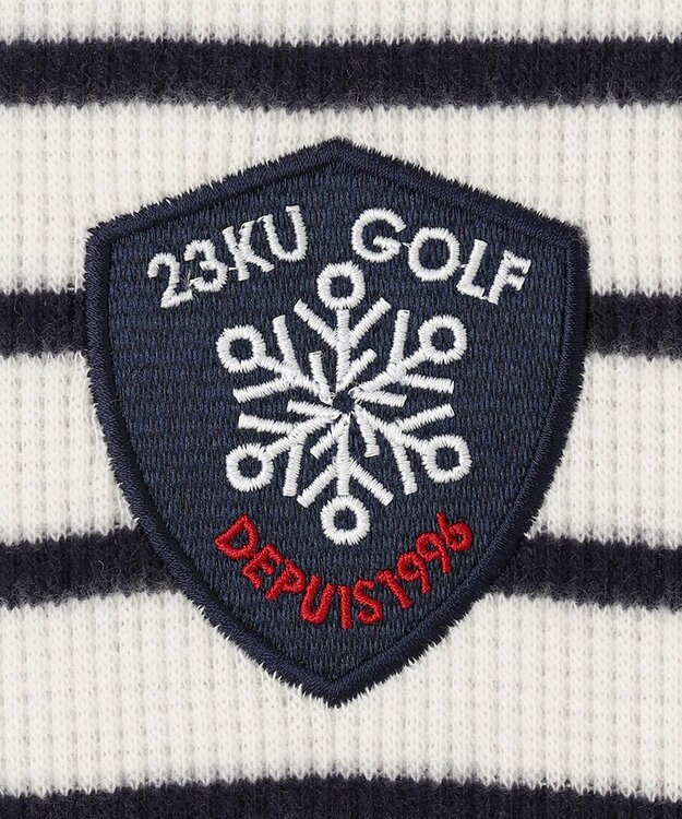 23区GOLF 今シーズンはボーダー柄も仲間入り！【MEN】【吸湿発熱】グランサーモボーダー カットソー アイボリー系1