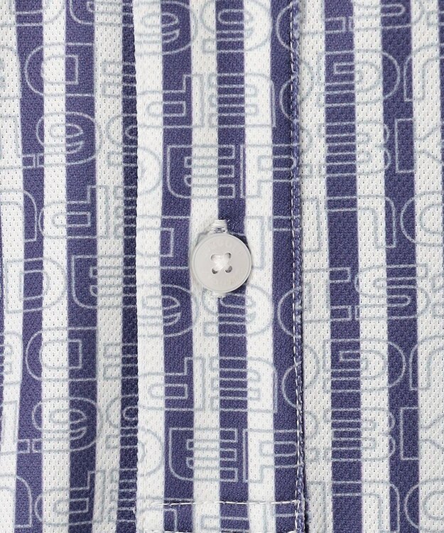 23区GOLF 【MEN/キングサイズ】【吸水速乾/UVカット】ストライプロゴ 長袖シャツ ダルブルー系2