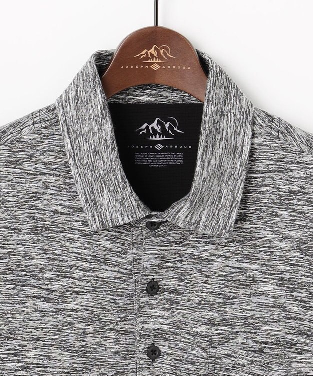 JOSEPH ABBOUD MOUNTAIN 【ゆったりシルエット】ランダムスラブリップ アウトドアポロシャツ グレー系