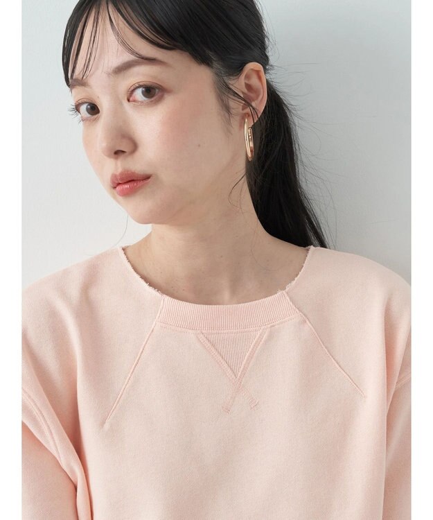 earth music&ecology デザインネックウラケプルオーバー Pink Orange