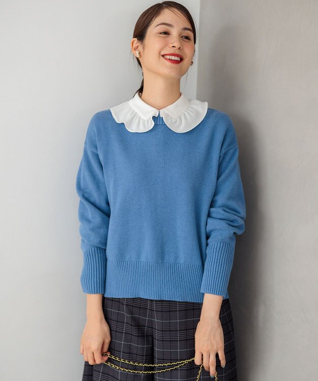 組曲 フリルカラーブラウス アイボリー系